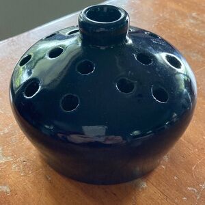 Cherokee Artisan Studio Art Pottery Frog Navy Blue Bud Vase